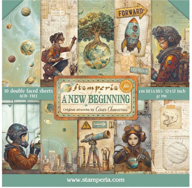 Stamperia Scrapbook-Block A New Beginning Multicolor - Bild 1