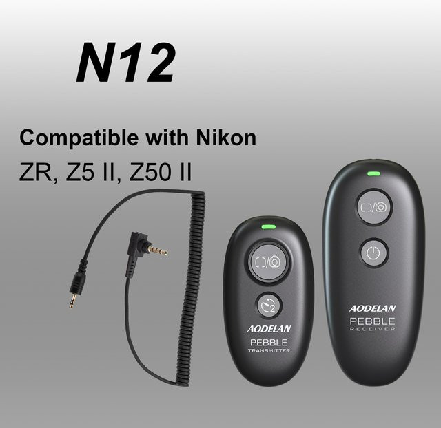 AODELAN Drahtloser Kamera-Fernauslöser 2,4 GHz für Nikon ZR, Z5II und Z50II in Schwarz mit 80 m Reichweite für kontinuierliche Aufnahme und Langzeitbelichtung - Bild 1