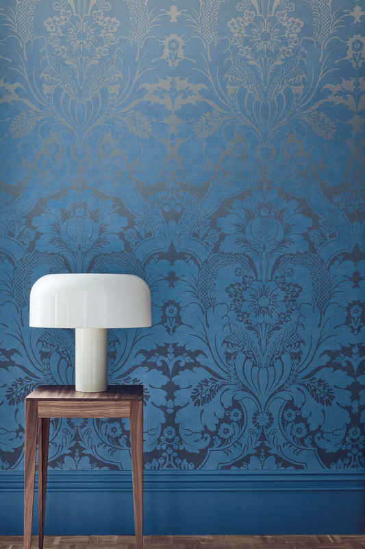 Little Greene Mural Tapete StJames Park Cobalt Fade in Blau mit abstraktem Design - Bild 2
