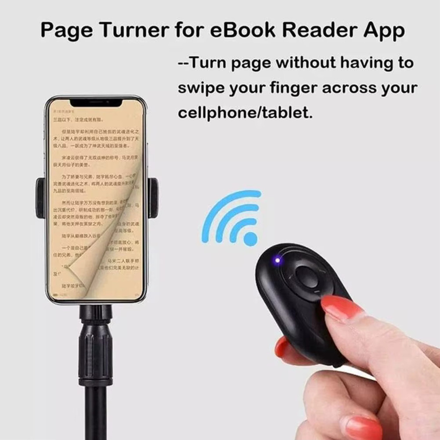 Mini-Funkfernbedienung mit Bluetooth als Selbstauslöser und mobiler EBook-Seitenwender in Schwarz - Bild 3