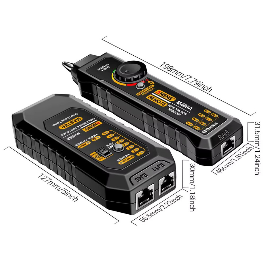 ANENG M469A Netzwerkkabel Finder RJ45 RJ11 LAN Kabel Tester in Schwarz - Bild 4