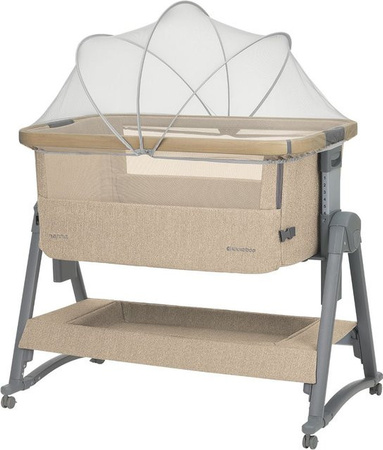 Kikka boo Beistellbett Nanna 2 mit Matratze, Schaukelstäben, Moskitonetz und Korb in Beige