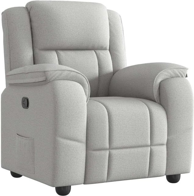 vidaXL Relaxsessel Wolkengrau aus Stoff mit Armlehnen und manueller Hebelverstellung, H x B x T: 96 x 60 x 102 cm - Bild 1