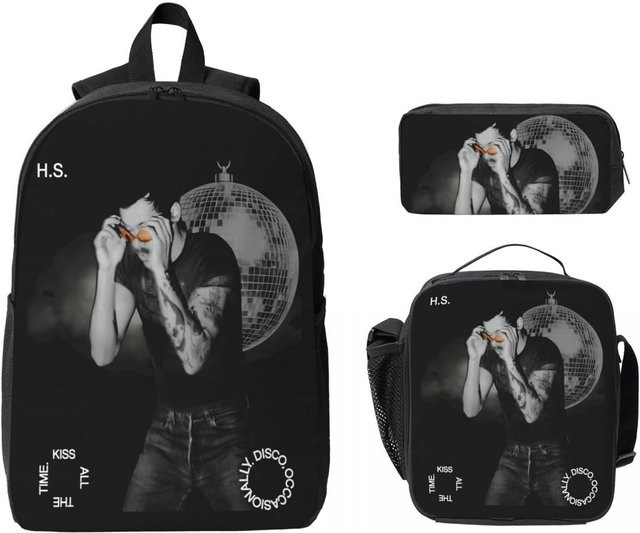 Fancy Style Studio Schulset für Kinder mit Rucksack, Federmäppchen und Brotdose in Schwarz - Bild 1