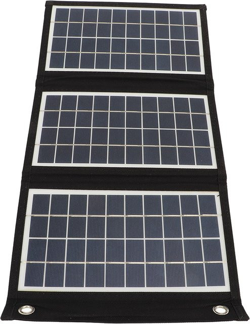 Aneng Faltbares Solarpanel mit Dual-USB, 15W 5V, Polykristallines Silizium Solar Ladegerät, Schwarz - Bild 1