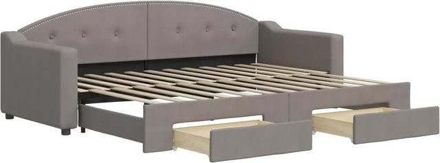 vidaXL Tagesbett ausziehbar mit Schubladen in Taupe, B/T/H: 200 x 80 x 90 cm - Bild 1