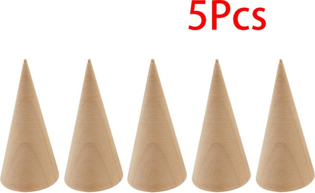 SayMakerLace Schmuckständer aus Naturholz, 5-teiliges Set geometrische Kegel als Ring- und Ohrringhalter zur Schmuckaufbewahrung - Bild 1