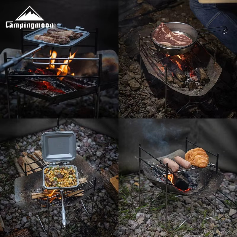CAMPINGMOON SOLO-A4 Tragbarer Holzofen aus Edelstahl in Silber für Camping und Outdoor mit Grillfunktion, B/T/H: 26,5 x 27,5 x 26,5 cm - Bild 2