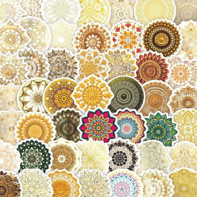 50 Stück Mandala Cartoon Graffiti Aufkleber aus PVC in Multicolour für dein DIY-Projekt von AnimeWorlds Store - Bild 1