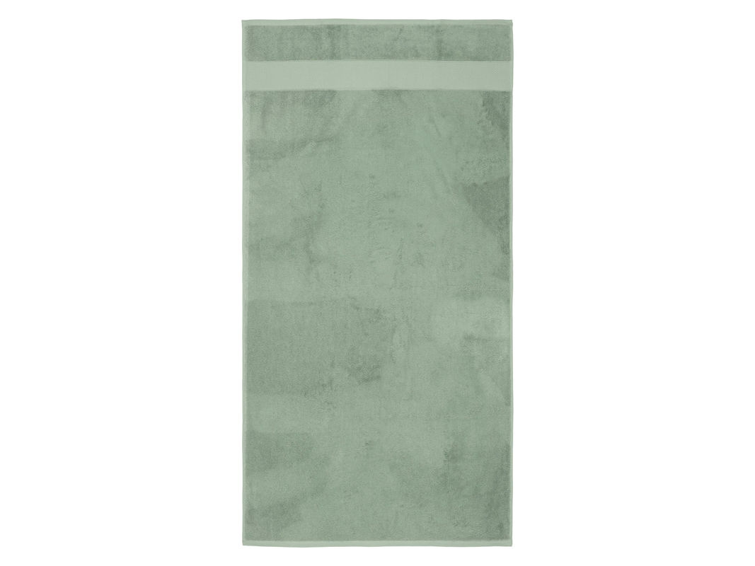 LIVARNO Duschtuch aus Baumwolle und Viskose in Grün mit Bordüre, Breite: 70 cm, Länge: 140 cm - Bild 2