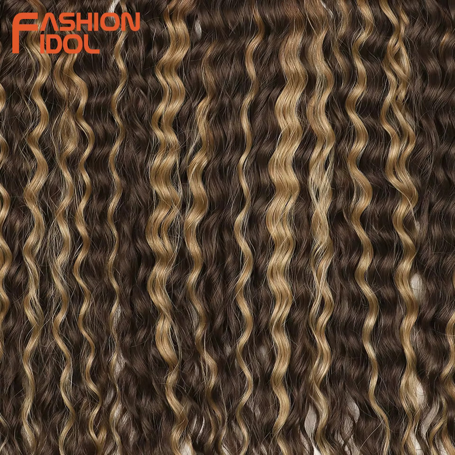 MODE IDOL Haarverlängerung Synthetik, Ariel Curl, Ombre Braun, 3 Stück - Bild 4