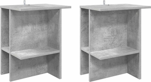 vidaXL Couchtisch Set aus 2 Stück in Betongrau, minimalistisches Design aus Holzwerkstoff, B/T/H: 40 x 30 x 49 cm
