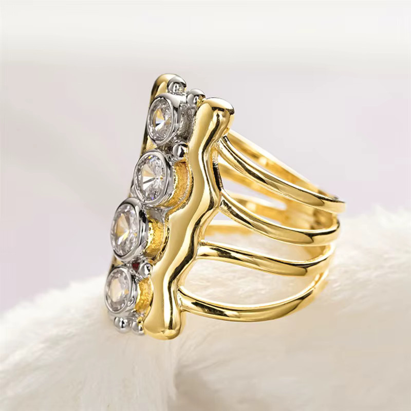 Huitan Chic Ring, Zirkonia, Gold, Damen - Bild 2