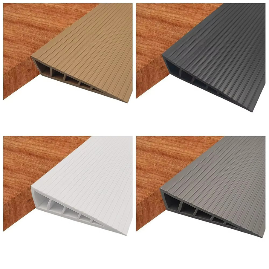 Selbstklebende PVC Bodenübergangsrampe für Teppich zu Fliesen, schneidbare Rollstuhlrampe in Schwarz, Breite: 60 cm - Bild 6