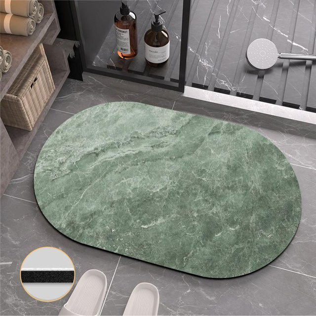 Nordische Marmor Diatomeenerde Matte für das Badezimmer, schnelltrocknend und rutschfest, Breite: 50 cm, Tiefe: 80 cm - Bild 1
