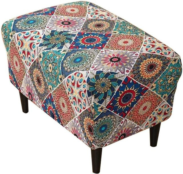 Hocker und Sitzsackbezug mit Mandala-Muster in Multicolor - Bild 1