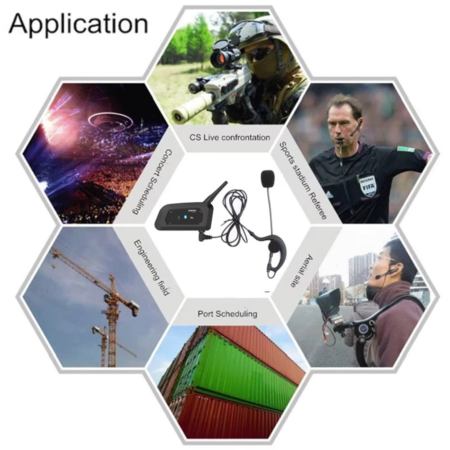 XiNOWY V6C PRO Bluetooth Intercom-Headset für Schiedsrichter mit Vollduplex-Funktion, Schwarz, On-Ear - Bild 4