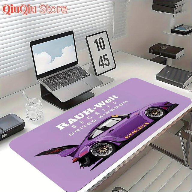 Potdemiel Mauspad mit Auto-Design, großes XXL Gaming-Tischset aus Gummi mit rutschfester Unterseite und genähten Kanten - Bild 1