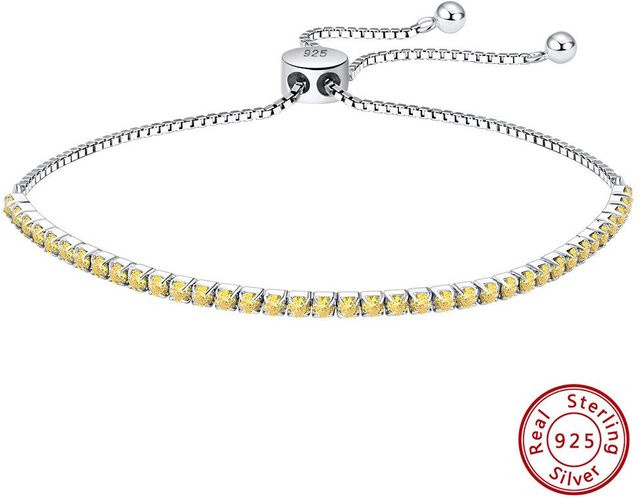 Tennis-Kette 925 Silber, Zirkonia, Weiß, Damen - Bild 1