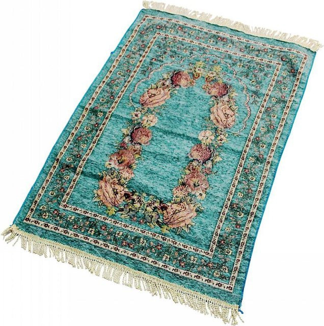 Islamischer Gebetsteppich mit Vintage Muster und Quasten von Yiran Furniture, B/H: 110 x 70 cm - Bild 1