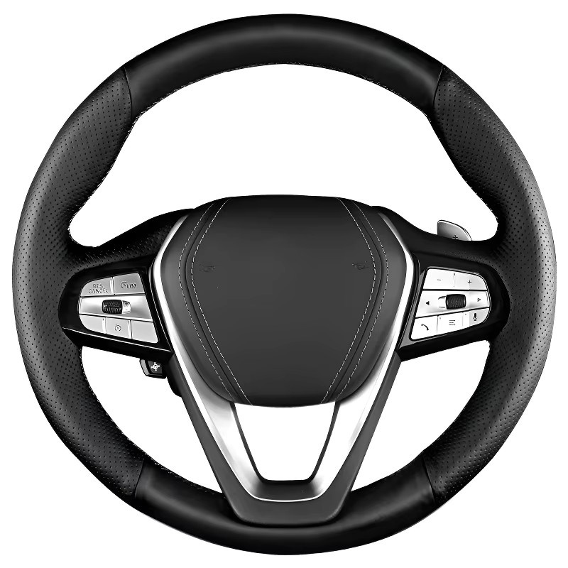 Handgenähter Lenkradbezug für Honda Civic Modelle 06-09 in Schwarz, atmungsaktiv und leicht, vollständige Abdeckung für dein Modifikationsdesign - Bild 7