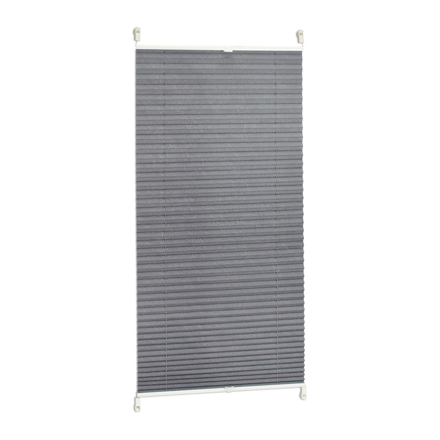 Relaxdays Plissee Rollo Grau Halbtransparent aus Polyester ohne Bohren B: 90 cm, H: 210 cm - Bild 2