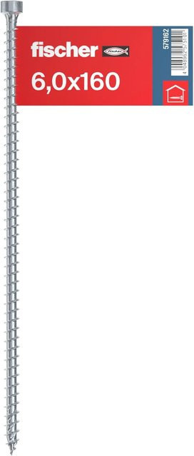 Fischer Holzbauschraube Zylinderkopf TX Vollgewinde, Farbe: Silber, Durchmesser: 6 mm, Länge: 160 mm - Bild 1