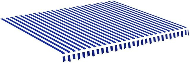 DELUKE Markisenbespannung aus Polyester in Blau-Weiß, Wasserabweisend und Reißfest, B/T: 400 x 350 cm mit Volant - Bild 1