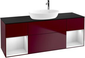 V&B Waschtischunterschrank Finion mit Wandbeleuchtung, Farbe Weiß lackiert, Breite: 160 cm, Tiefe: 50,1 cm, Höhe: 50,1 cm - Bild 1