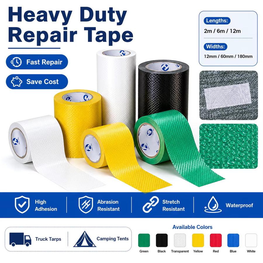 FEITE TAPE Reparaturband wasserdicht und hochklebend für Schlangentaschen, LKW-Planen, Campingzelte und gewebte Taschen - Bild 6