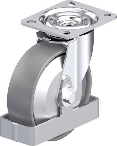 Blickle L-PO 125G-ELS-FA-FS Stahlblech-Lenkrolle in Silber, Rad-Durchmesser: 125 mm, Tragfähigkeit: 250 kg - Bild 1