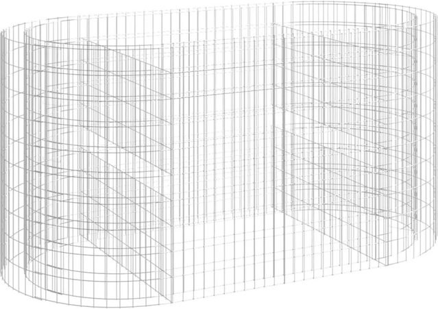 Furnicato Gabionen-Hochbeet aus verzinktem Eisen in Silber, B/T/H: 200 x 100 x 100 cm - Bild 1