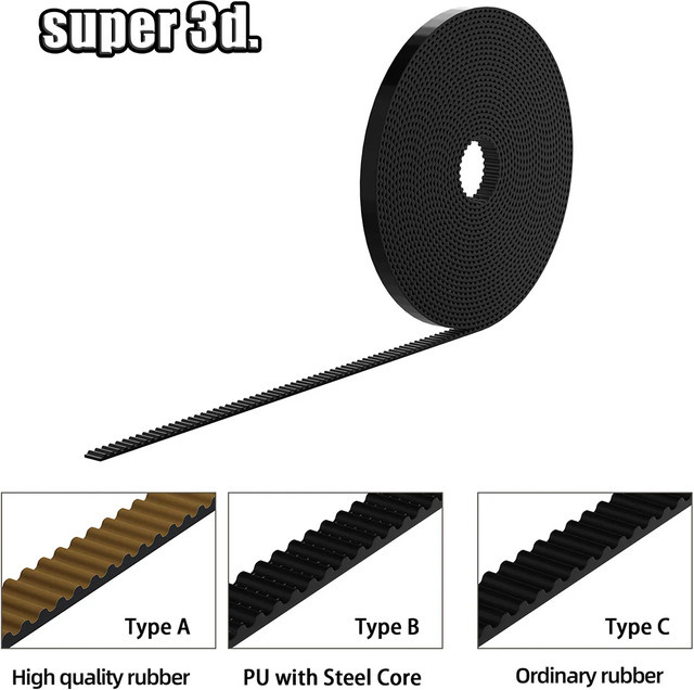 IdeaFormer GT2 Synchronriemen aus PU mit Stahlkern für 3D-Drucker, Breite: 6 mm oder 10 mm - Bild 1
