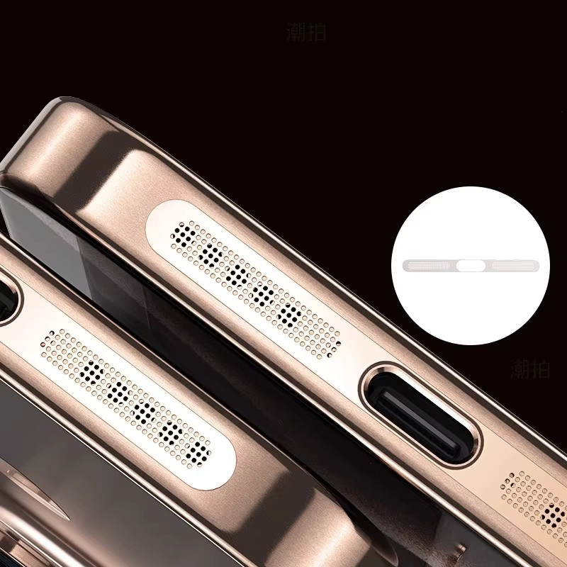 4er Set Metall Staubschutz-Gitter für iPhone 17 Pro Max in Weiß zum Schutz der Lautsprecheröffnungen - Bild 3