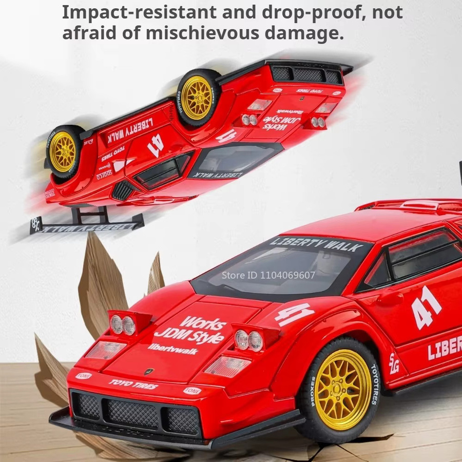 MAKEDA Lambor Countach LBWK Revuelto Miniaturmodell, 1:32, mit Soundlicht, Metall - Bild 2