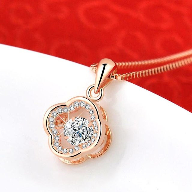 Halskette 925 Silber, Roségold, Zirkonia, Damen - Bild 1