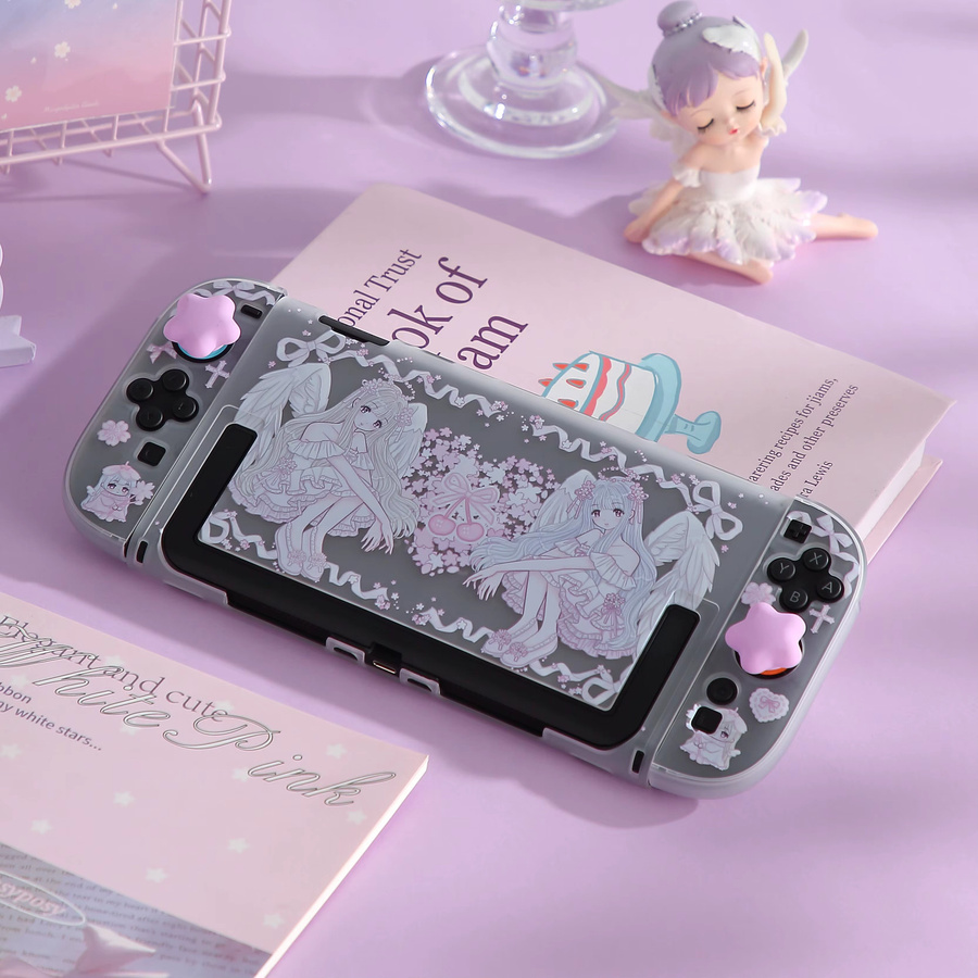 Sakura Angel Schutzhülle für Nintendo Switch 2 in Pink, dockfähig und schützend für Konsole und Joy-Con - Bild 1