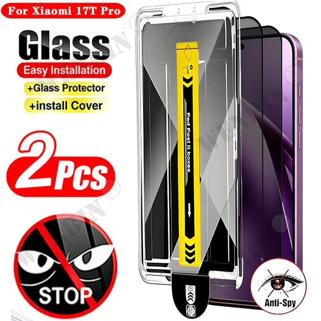 2 Stück Sichtschutzfolie für Xiaomi 17T Pro und Xiaomi 17T Anti-Spionage Schutzglas transparent - Bild 1