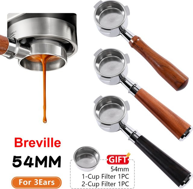 Sage 54mm Bottomless Portafilter Siebträger in Silber für Breville Sage 870 878 879 Espressomaschinen - Bild 1
