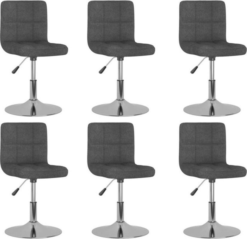 vidaxl Esszimmerstühle 6er Set modern drehbar in Anthrazit und Grau aus Stoff - Bild 1