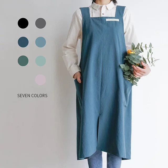 Minimalistische Kochschürze für Damen und Herren in Grün oder Blau mit Logo-Option für Gastronomie und Service - Bild 1