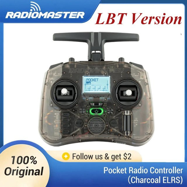 Radiomaster Pocket LBT ELRS M2 Fernbedienung mit Hall Gimbal und eingebautem LED-Licht - Bild 1