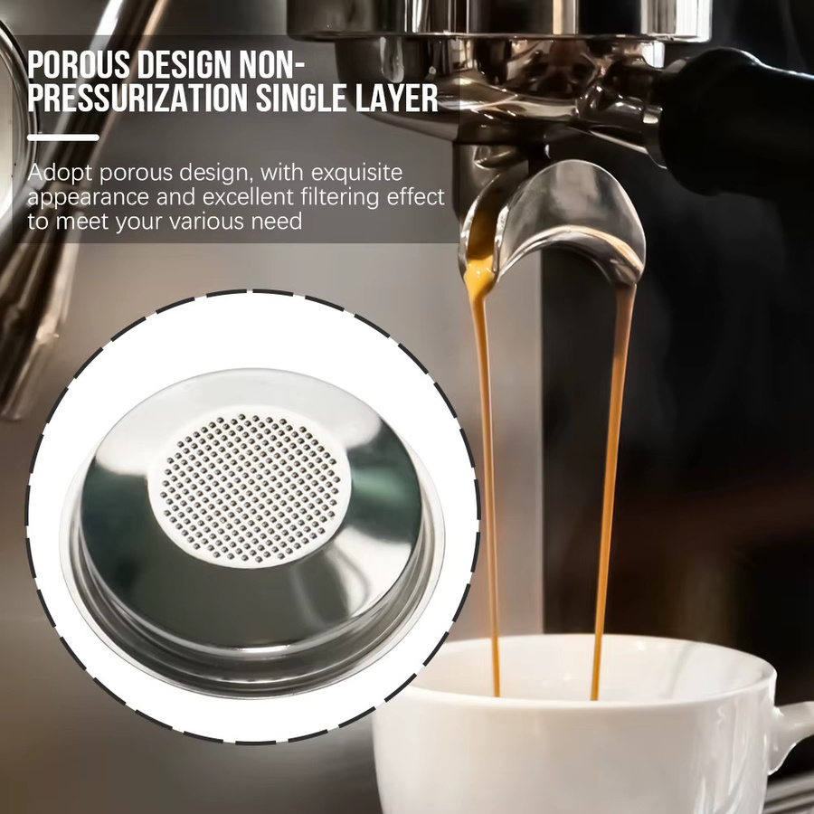 Dalinwell Wiederverwendbarer Kaffeefilter aus Edelstahl in Silber, Siebträgerkorb für perfekten Kaffeegeschmack - Bild 3