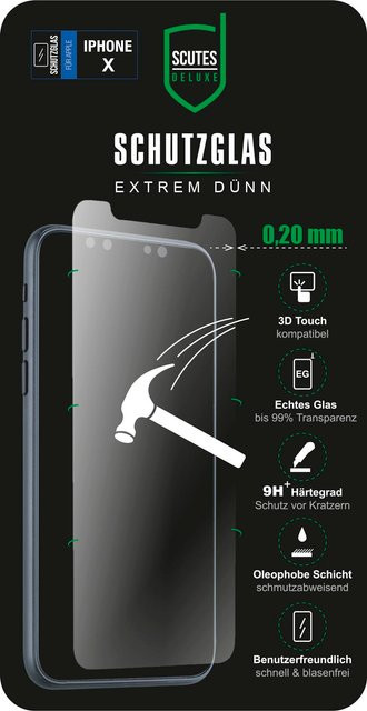 Scutes Deluxe Schutzglas für iPhone X in Transparent - Bild 1