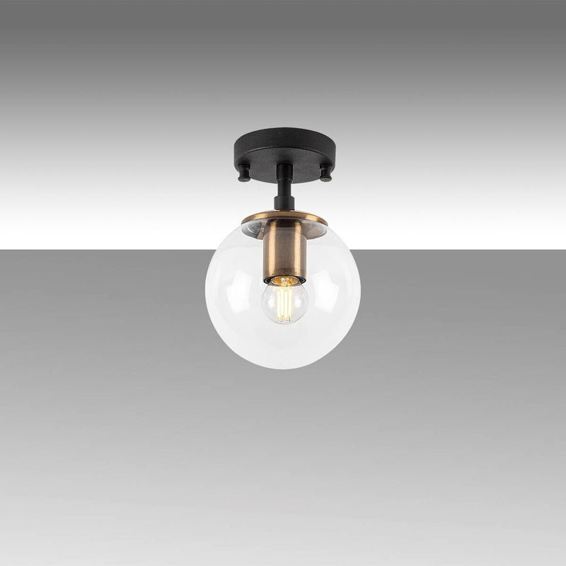 Opviq Deckenleuchte Atmaca in Bronze und Schwarz aus Metall und Glas, B/H/T: 15 x 23 x 15 cm, E14 Fassung - Bild 3