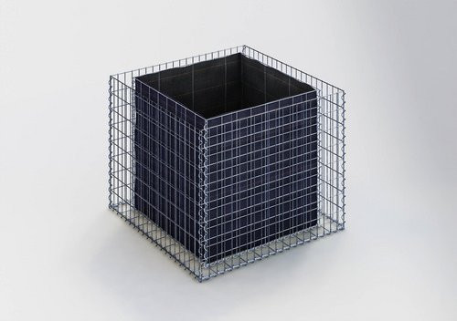 Gabiona Hochbeet eckig aus galvanisiertem Stahl in Silber, B/T/H: 80 x 100 x 100 cm - Bild 2
