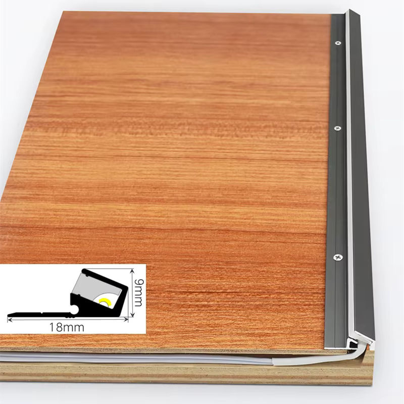 Khelse LED-Linear-Aluminiumprofil für Aufputzmontage in Schwarz mit Diffusor zur Hintergrundbeleuchtung und Schrankbeleuchtung - Bild 5