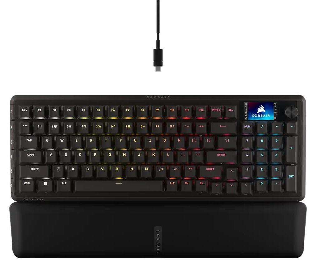 Corsair Mechanische Gaming-Tastatur mit RGB-LED, Kabelgebunden, USB, QWERTY, Schwarz (CH-91E911G-NA) - Bild 1