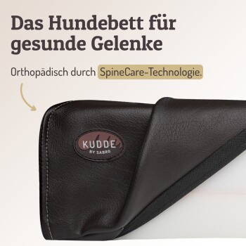 SABRO Hundebett KUDDE aus Kunstleder in Dunkelbraun mit orthopädischem Schaumstoff und abnehmbarem Bezug - Bild 2