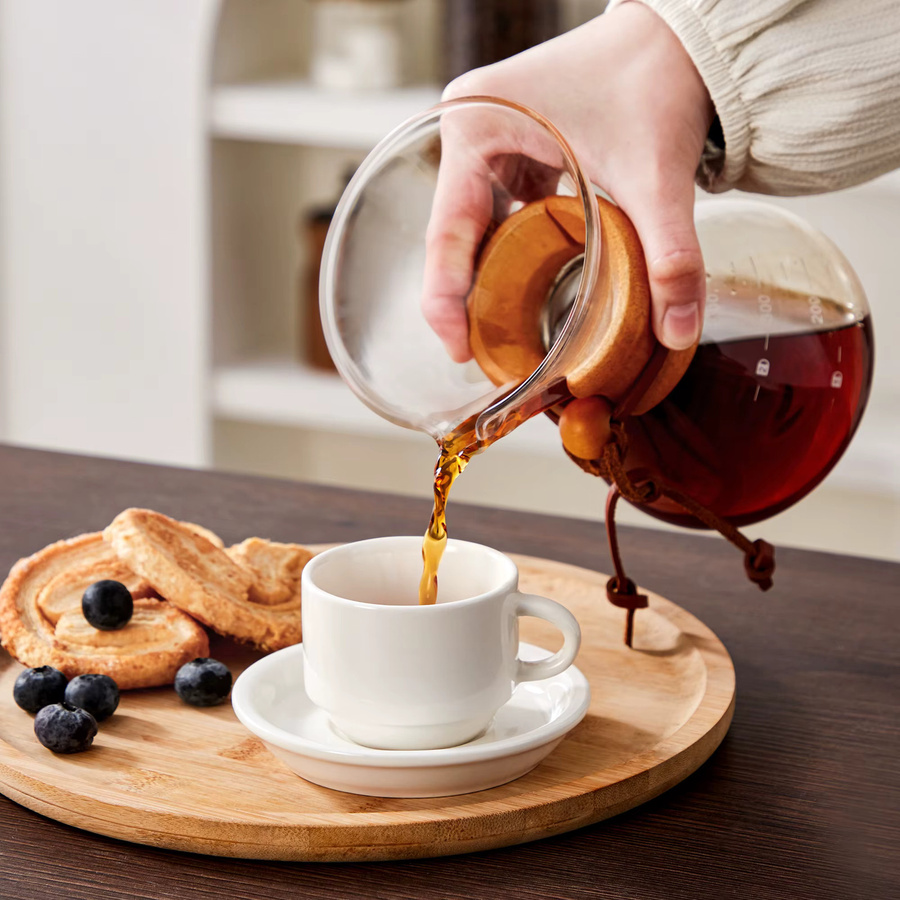 Malacasa 6-teiliges Porzellan-Tassenset in Weiß mit Untertassen und Metallständer für Espresso, Cappuccino und Latte - Bild 4